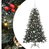 Image de vidaXL Sapin de Noël Artificiel Vert 150 cm PVC, Plastique et Acier, Arbre de Noël Moderne, en cône, lumières LED, déco écolo, Affichage saisonnier, intérieur-extérieur, PVC
