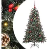 Image de vidaXL Sapin de Noël Artificiel Vert 150 cm PVC, Plastique et Acier, Arbre de Noël Moderne, en cône, lumières LED, déco écolo, Affichage saisonnier, intérieur-extérieur, PVC