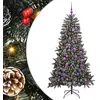 Image de vidaXL Sapin de Noël Artificiel Vert 180 cm PVC, Plastique et Acier, Arbre de Noël Moderne, en cône, lumières LED, déco écolo, Affichage saisonnier, intérieur-extérieur, PVC