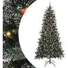 Image de vidaXL Sapin de Noël Artificiel Vert 240 cm PVC, Plastique et Acier, Arbre de Noël Moderne, en cône, lumières LED, déco écolo, Affichage saisonnier, intérieur-extérieur, PVC