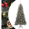 Image de vidaXL Sapin de Noël Artificiel Vert 240 cm PVC, Plastique et Acier, Arbre de Noël Moderne, en cône, lumières LED, déco écolo, Affichage saisonnier, intérieur-extérieur, PVC