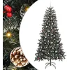 Image de vidaXL Sapin de Noël Artificiel Vert 240 cm PVC, Plastique et Acier, Arbre de Noël Moderne, en cône, lumières LED, déco écolo, Affichage saisonnier, intérieur-extérieur, PVC