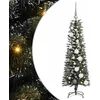 Image de vidaXL Sapin de Noël Artificiel Vert 120 cm PVC, Plastique et Acier, Sapins de Noël pour Le Salon, déco Moderne en cône, lumières LED USB réglables, Ambiance Festive à la Maison