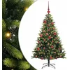 Image de vidaXL Arbre de Noël Artificiel à charnières 150 LED Vert 150 cm, Salon, Sapin de Noël LED Moderne, déco Festive, Arbre Artificiel pour l'hiver, Ambiance chaleureuse