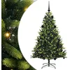 Image de vidaXL Arbre de Noël Artificiel à charnières 150 LED Vert 150 cm, Salon, Sapin de Noël LED Moderne, déco Festive, Arbre Artificiel pour l'hiver, Ambiance chaleureuse