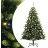 Image de vidaXL Arbre de Noël Artificiel à charnières 150 LED Vert 150 cm, Déco Salon, Sapin de Noël Moderne, Ornement PVC pour célébrations festives en intérieur et extérieur