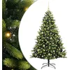 Image de vidaXL Arbre de Noël Artificiel à charnières 150 LED Vert 150 cm, Salon, Sapin de Noël LED Moderne, déco Festive, Arbre Artificiel pour l'hiver, Ambiance chaleureuse