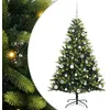 Image de vidaXL Arbre de Noël Artificiel à charnières 150 LED Vert 150 cm, Salon, Sapin de Noël LED Moderne, déco Festive, Arbre Artificiel pour l'hiver, Ambiance chaleureuse