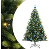 Image de vidaXL Arbre de Noël Artificiel à charnières 150 LED Vert 150 cm, Salon, Sapin de Noël LED Moderne, déco Festive, Arbre Artificiel pour l'hiver, Ambiance chaleureuse