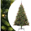 Image de vidaXL Arbre de Noël artificiel en silicone flexible 300 LEDs 180 cm, Déco salon, sapin de Noël moderne, ornement PVC pour célébrations festives en intérieur et extérieur
