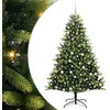 Image de vidaXL Sapin de Noël Artificiel à Charnières 300 LEDs Vert 180 cm, Salon, Sapin de Noël LED Moderne, déco Festive, Arbre Artificiel pour l'hiver, Ambiance chaleureuse