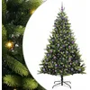 Image de vidaXL Arbre de Noël Artificiel en Silicone Flexible 300 LEDs 180 cm, Déco Salon, Sapin de Noël Moderne, Ornement PVC pour célébrations festives en intérieur et extérieur
