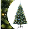 Image de vidaXL Arbre de Noël Artificiel en Silicone Flexible 300 LEDs 180 cm, Déco Salon, Sapin de Noël Moderne, Ornement PVC pour célébrations festives en intérieur et extérieur
