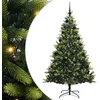 Image de vidaXL Arbre de Noël Artificiel en Silicone Flexible 300 LEDs 210 cm, Déco Salon, Sapin de Noël Moderne, Ornement PVC pour célébrations festives en intérieur et extérieur