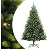 Image de vidaXL Arbre de Noël Artificiel en Silicone Flexible 300 LEDs 210 cm, Déco Salon, Sapin de Noël Moderne, Ornement PVC pour célébrations festives en intérieur et extérieur