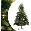Image de vidaXL Arbre de Noël Artificiel À Charnières 300 LEDs Vert 240 cm, Salon, Sapin de Noël LED Moderne, déco Festive, Arbre Artificiel pour l'hiver, Ambiance chaleureuse