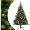 Image de vidaXL Arbre de Noël Artificiel Articulé 300 LEDs Vert 240 cm, Salon, Sapin de Noël LED Moderne, déco Festive, Arbre Artificiel pour l'hiver, Ambiance chaleureuse