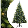 Image de vidaXL Sapin de Noël Artificiel avec Charnières 300 LEDs Vert 240 cm, Salon, Sapin de Noël LED Moderne, déco Festive, Arbre Artificiel pour l'hiver, Ambiance chaleureuse
