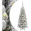 Image de vidaXL Sapin de Noël Artificiel avec 150 LED avec Support Blanc 120 cm, Sapins Modernes, déco Cone pour Les fêtes, lumières LED Flexibles, alimenté par USB, décor Festif intérieur