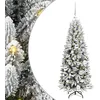 Image de vidaXL Sapin de Noël Artificiel avec 150 LED avec Support Blanc 120 cm, Sapins Modernes, déco Cone pour Les fêtes, lumières LED Flexibles, alimenté par USB, décor Festif intérieur