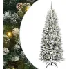 Image de vidaXL Sapin de Noël Artificiel avec 300 LED avec Support Blanc 210 cm, Sapins Modernes, déco Cone pour Les fêtes, lumières LED Flexibles, alimenté par USB, décor Festif intérieur