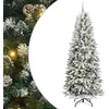 Image de vidaXL Sapin de Noël Artificiel avec 300 LED avec Support Blanc 240 cm, Sapins Modernes, déco Cone pour Les fêtes, lumières LED Flexibles, alimenté par USB, décor Festif intérieur