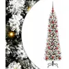 Image de vidaXL Sapin de Noël Artificiel Blanc 120 cm PVC, métal et Plastique, Arbre de Noël Artificiel, en Forme de cône, alimenté par USB, éclairé par LED, déco Moderne pour Les fêtes