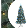 Image de vidaXL Arbre de Noël Artificiel pré-éclairé avec Ensemble de Boules, Sapin Moderne en Cône, Éclairage LED Intégré, Décoration de Noël Intérieure, Idéal pour Fêtes