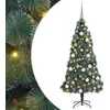 Image de vidaXL Arbre de Noël Artificiel pré-éclairé avec Ensemble de Boules, Arbre de Noël Artificiel Moderne pour Le Salon, déco LED Festive, Accessoire saisonnier Polyvalent