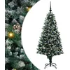 Image de vidaXL Sapin de Noël Artificiel Vert 150 cm PVC, Acier et Plastique, Arbre de Noël Moderne, en Forme de cône, Ornement Durable, pièce maîtresse Festive, déco saisonnière