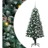 Image de vidaXL Sapin de Noël Artificiel Vert 150 cm PVC, Acier et Plastique, Arbre de Noël Moderne, en Forme de cône, Ornement Durable, pièce maîtresse Festive, déco saisonnière
