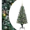 Image de vidaXL Sapin de Noël Artificiel Vert 150 cm PVC, Acier et Plastique, Arbre de Noël Moderne, en Forme de cône, Ornement Durable, pièce maîtresse Festive, déco saisonnière