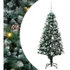 Image de vidaXL Sapin de Noël Artificiel Vert 150 cm PVC, Acier et Plastique, Arbre de Noël Moderne, en Forme de cône, Ornement Durable, pièce maîtresse Festive, déco saisonnière