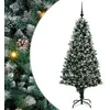 Image de vidaXL Sapin de Noël Artificiel Vert 180 cm PVC, Acier et Plastique, Arbre de Noël Moderne, en Forme de cône, Ornement Durable, pièce maîtresse Festive, déco saisonnière