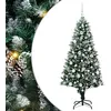 Image de vidaXL Sapin de Noël Artificiel Vert 180 cm PVC, Acier et Plastique, Arbre de Noël Moderne, en Forme de cône, Ornement Durable, pièce maîtresse Festive, déco saisonnière