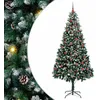 Image de vidaXL Sapin de Noël Artificiel Vert 210 cm PVC, Acier et Plastique, Arbre de Noël déco Festif, en Forme de cône, Centre de Table Durable, Ornement saisonnier à Display