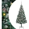 Image de vidaXL Sapin de Noël Artificiel Vert 210 cm PVC, Acier et Plastique, Arbre de Noël déco Festif, en Forme de cône, Centre de Table Durable, Ornement saisonnier à Display