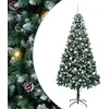 Image de vidaXL Sapin de Noël Artificiel Vert 210 cm PVC, Acier et Plastique, Arbre de Noël Moderne, en Forme de cône, Ornement Durable, pièce maîtresse Festive, déco saisonnière