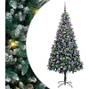 Image de vidaXL Sapin de Noël Artificiel Vert 210 cm PVC, Acier et Plastique, Arbre de Noël Moderne, en Forme de cône, Ornement Durable, pièce maîtresse Festive, déco saisonnière