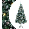 Image de vidaXL Sapin de Noël Artificiel Vert 210 cm PVC, Acier et Plastique, Arbre de Noël déco Festif, en Forme de cône, Centre de Table Durable, Ornement saisonnier à Display