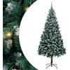 Image de vidaXL Sapin de Noël Artificiel Vert 240 cm PVC, Acier et Plastique, Arbre de Noël Moderne, en Forme de cône, Ornement Durable, pièce maîtresse Festive, déco saisonnière