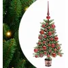 Image de vidaXL Sapin de Noël avec 150 LED avec Support Vert 65 cm PE, Arbre de Noël LED Moderne, en Forme de cône, déco Festive pour Salon, résistant et Toujours Vert