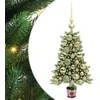 Image de vidaXL Sapin de Noël avec 150 LED avec Support Vert 65 cm PE, Arbre de Noël LED Moderne, en Forme de cône, déco Festive pour Salon, résistant et Toujours Vert