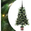 Image de vidaXL Sapin de Noël avec 150 LED avec Support Vert 90 cm PE, Arbre de Noël Moderne en cône, déco Lumineuse LED, Durable pour Un Salon Festif, déco de fête