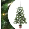 Image de vidaXL Sapin de Noël avec 150 LED avec Support Vert 90 cm PE, Arbre de Noël Moderne en cône, déco Lumineuse LED, Durable pour Un Salon Festif, déco de fête
