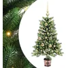 Image de vidaXL Sapin de Noël avec 150 LED avec Support Vert 90 cm PE, Arbre de Noël Moderne en cône, déco Lumineuse LED, Durable pour Un Salon Festif, déco de fête