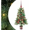 Image de vidaXL Sapin de Noël avec 150 LED avec Support Vert 90 cm PE, Arbre de Noël Moderne en cône, déco Lumineuse LED, Durable pour Un Salon Festif, déco de fête