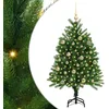 Image de vidaXL Sapin de Noël avec 150 LED avec Support Vert 120 cm PE, Arbre de Noël LED Moderne, en Forme de cône, déco Festive pour Salon, résistant et Toujours Vert