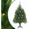 Image de vidaXL Sapin de Noël avec 150 LED avec Support Vert 120 cm PE, Arbre de Noël Moderne en cône, déco Lumineuse LED, Durable pour Un Salon Festif, déco de fête