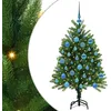 Image de vidaXL Sapin de Noël avec 150 LED avec Support Vert 120 cm PE, Arbre de Noël Moderne en cône, déco Lumineuse LED, Durable pour Un Salon Festif, déco de fête
